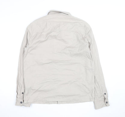Burton Menswear London Men’s Beige Cotton Twill Button-Up Shirt L