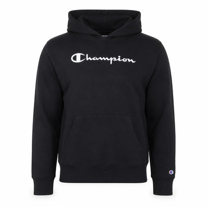 Champion Men's Black Medium Pullover Hoodie with Logo Front