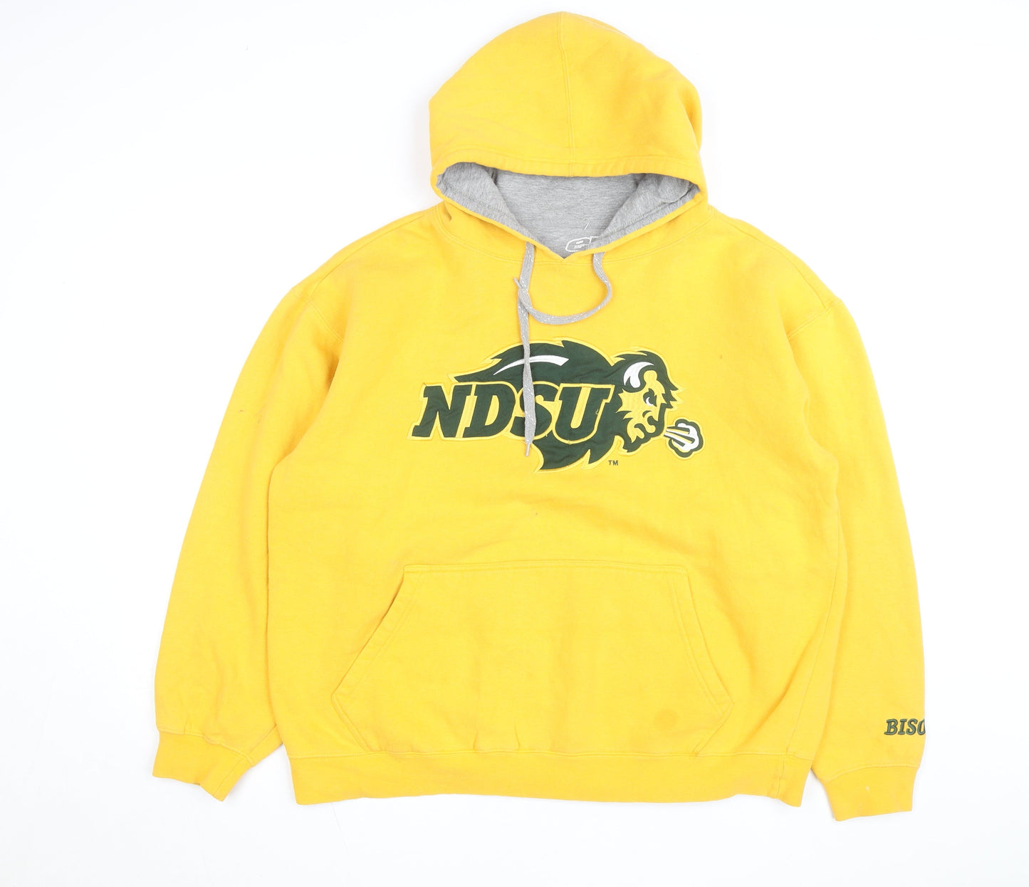 G2 Chill Gear Men's Yellow XL Pullover Hoodie NDSU Bison Graphic
