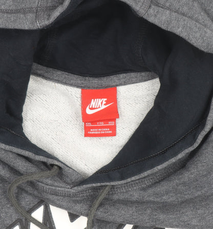 Nike Men’s Grey 2XL Pullover Hoodie Fleece Sportswear