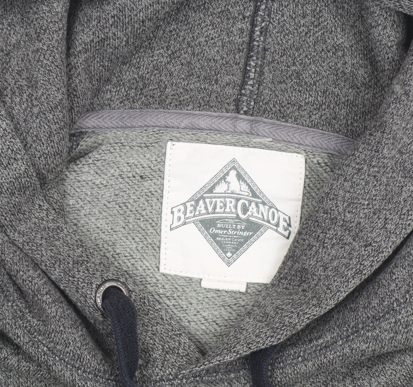 Beaver Canoe Men's Grey Pullover Hoodie Medium Fleece Logo Outdoor