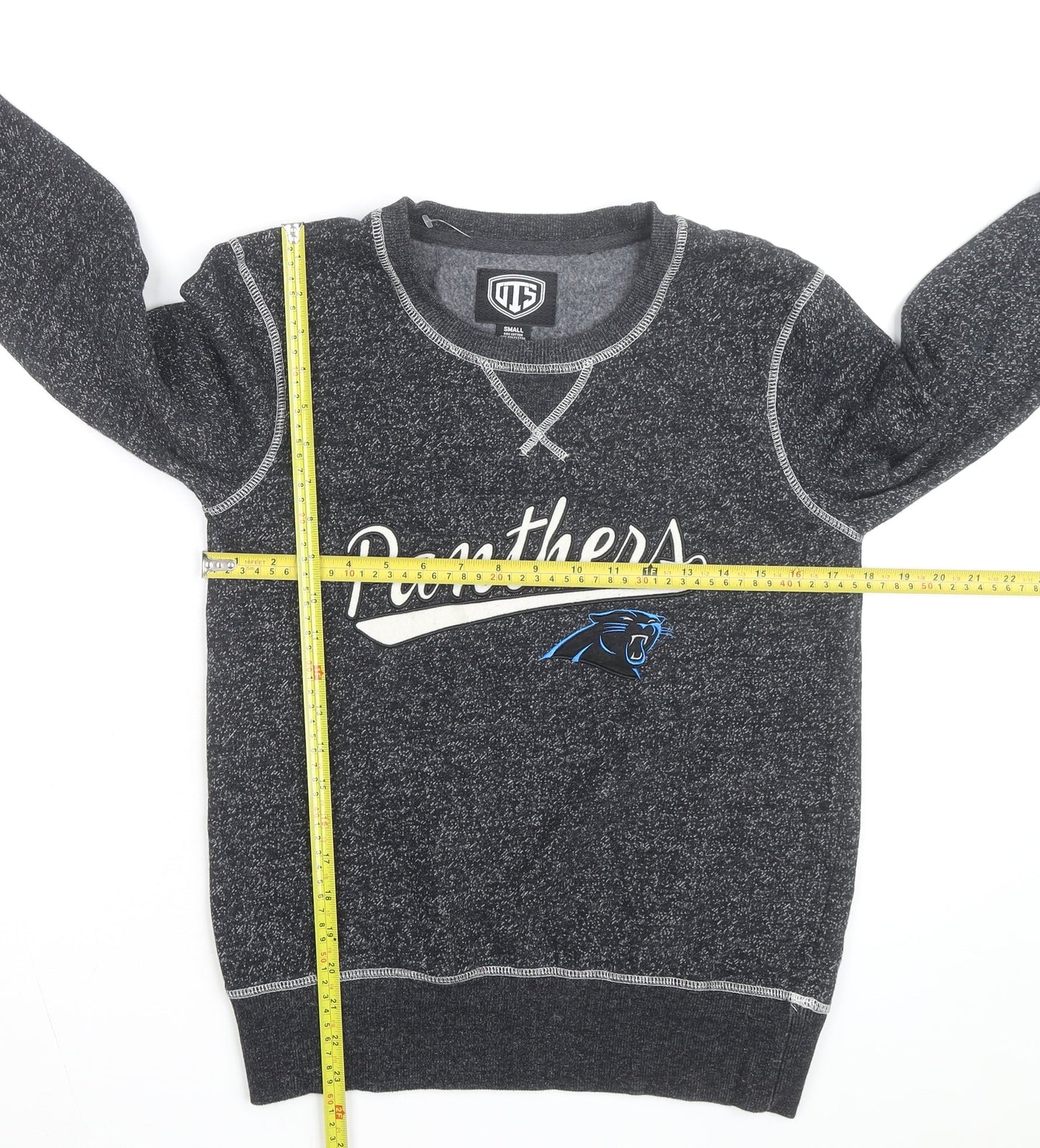 OTS Men's Grey Panthers Graphic Crew Neck Sweatshirt Size S