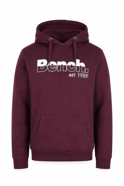 Bench Men's Purple Pullover Hoodie M Regular Fit Logo Fleece