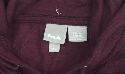 Bench Men's Purple Pullover Hoodie M Regular Fit Logo Fleece