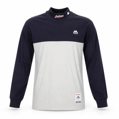 Majestic Men's Blue Long Sleeve Baseball Pullover Top L