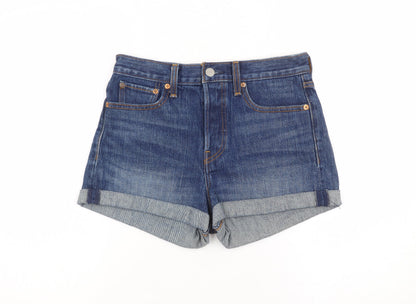 Levi's Women's Blue Denim High Rise Hot Pants Shorts W28 UK 10
