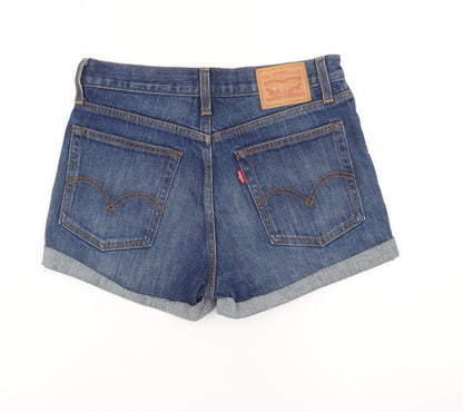 Levi's Women's Blue Denim High Rise Hot Pants Shorts W28 UK 10