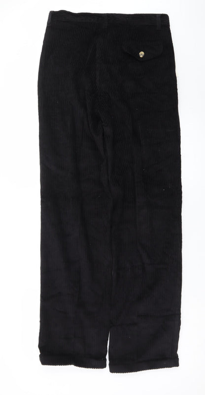 Club Montana Men's Black Corduroy Trousers Size 32 Regular Fit