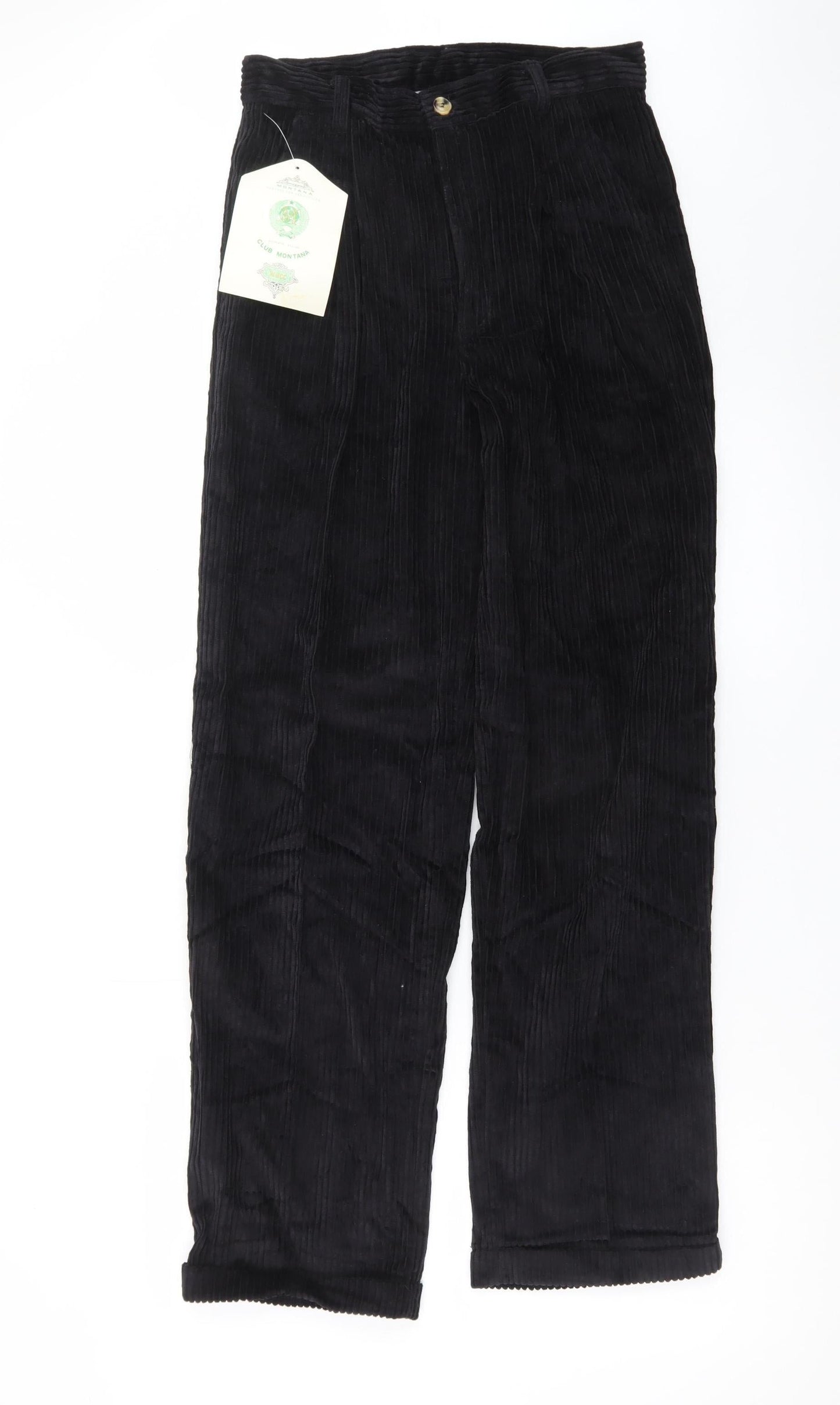 Club Montana Men’s Black Corduroy Trousers Size 30/31 Regular Fit