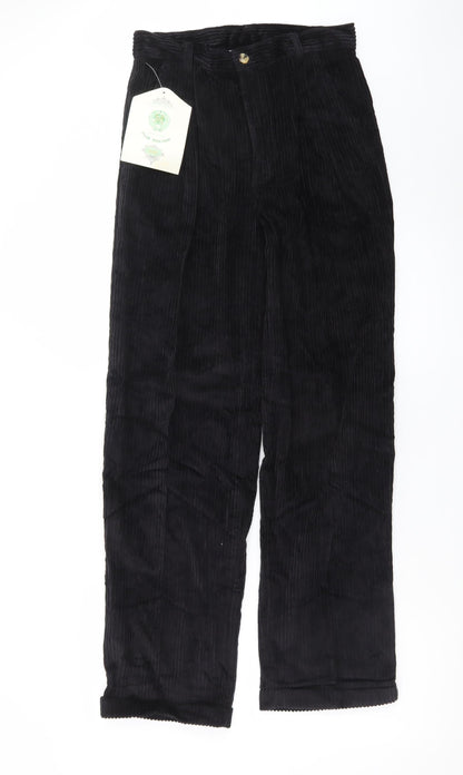 Club Montana Men’s Black Corduroy Trousers Size 30/31 Regular Fit