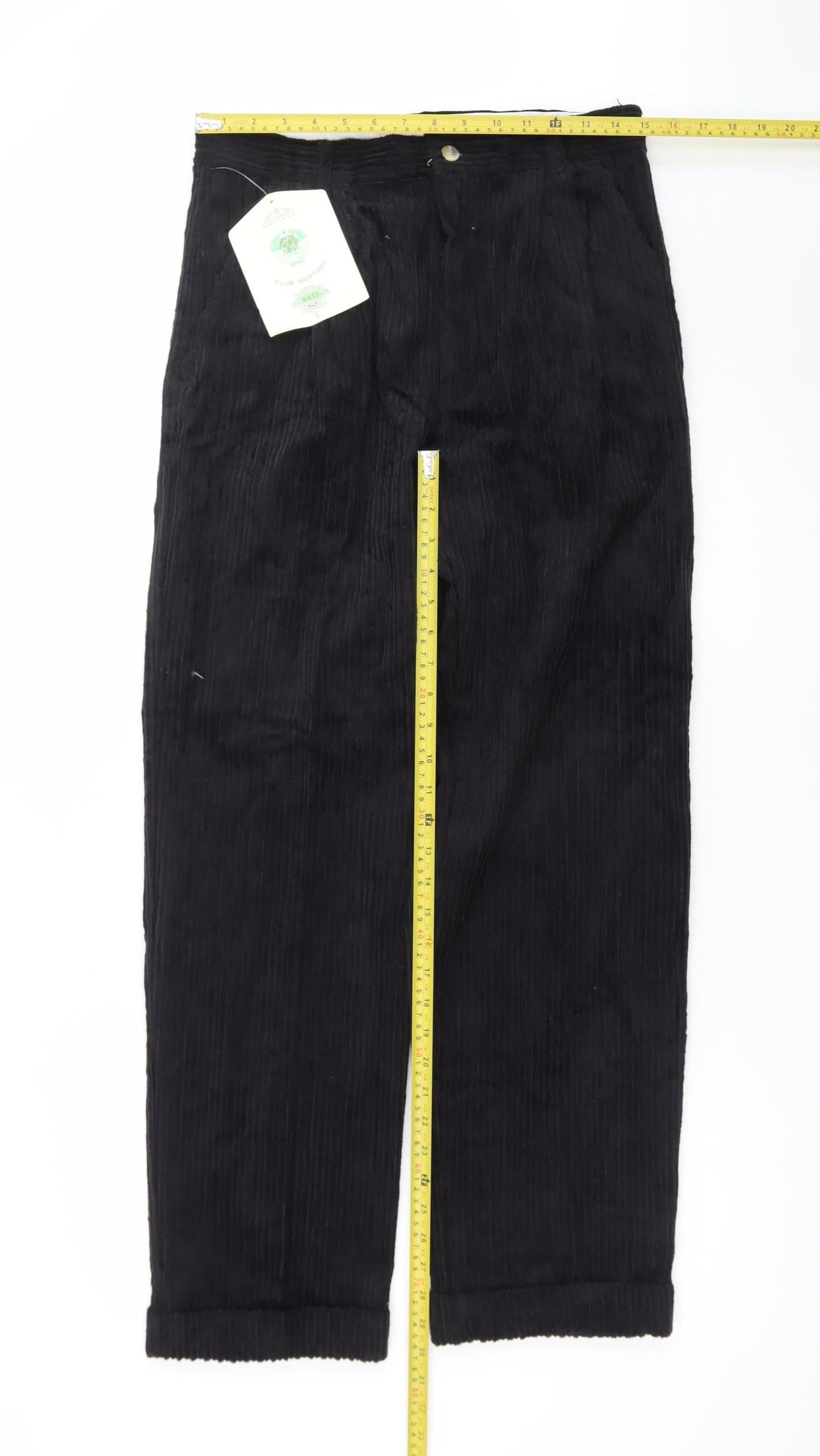 Club Montana Men's Black Corduroy Trousers 32x31 Regular Fit