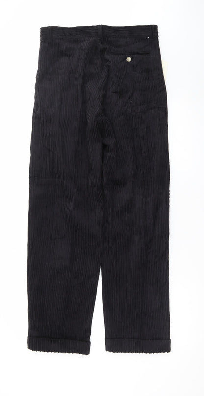 Club Montana Men's Black Corduroy Trousers 32x31 Regular Fit