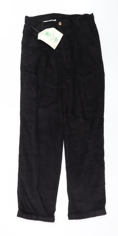 Club Montana Men's Black Corduroy Trousers 32x31 Regular Fit