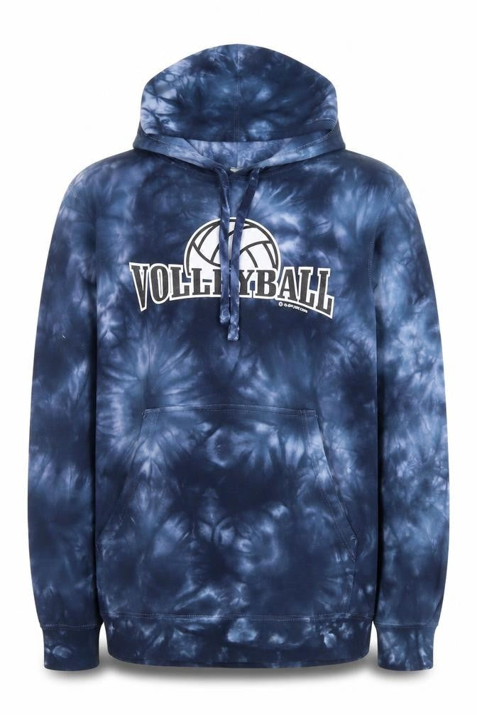 Independent Trading Co Men's Blue Tie Dye Volleyball Pullover Hoodie Size S
