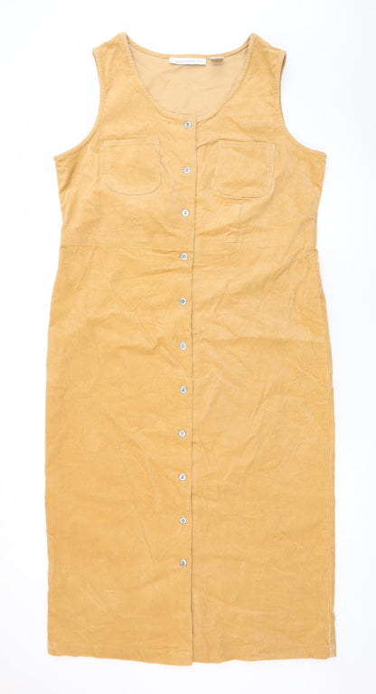Architect Women’s Beige Corduroy Button Pinafore Dress L
