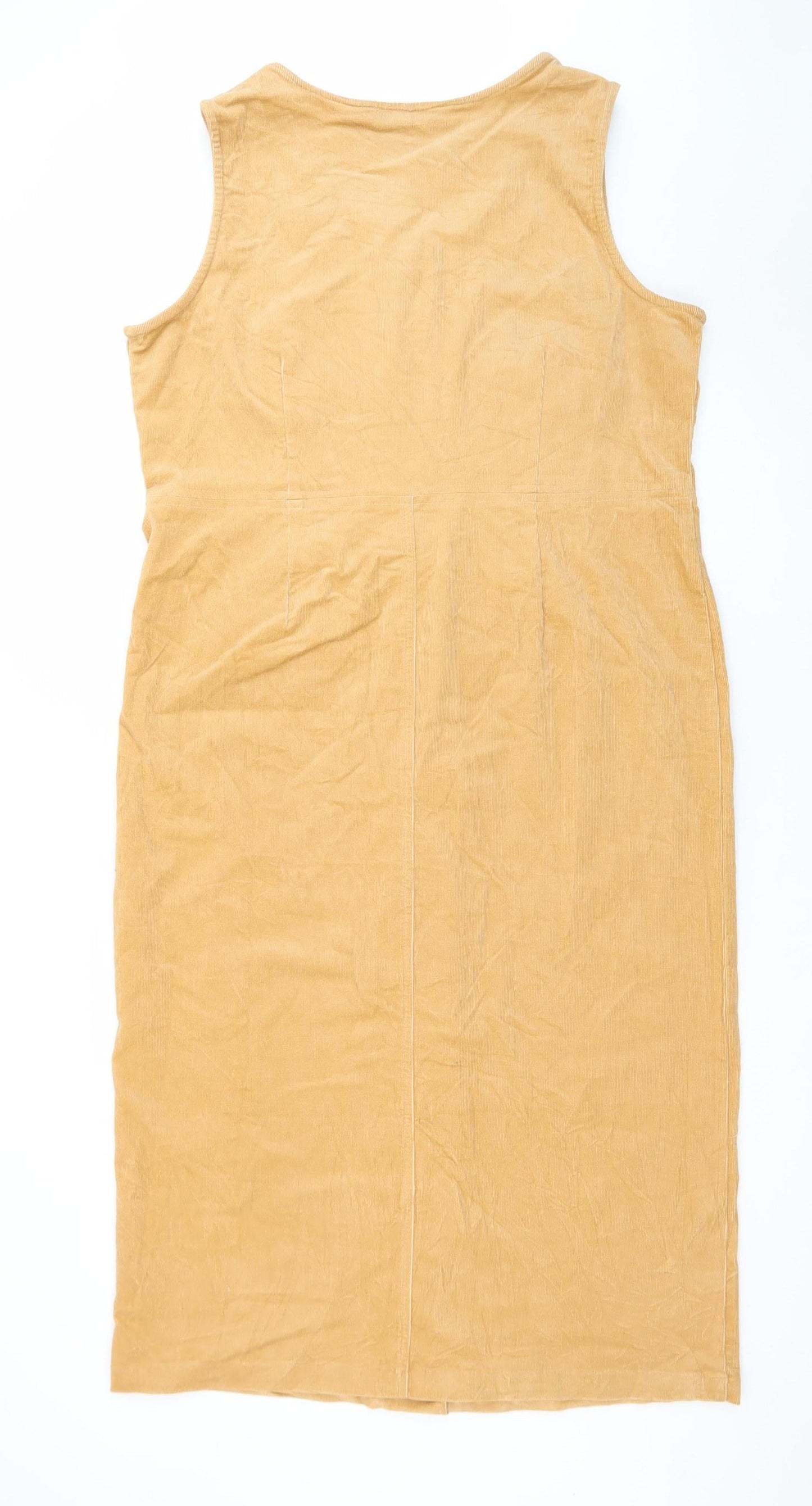 Architect Women’s Beige Corduroy Button Pinafore Dress L