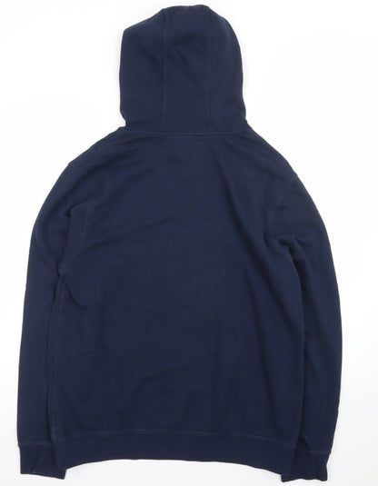Hurley Men's Blue Pullover Hoodie L Graphic Print Logo Sweatshirt