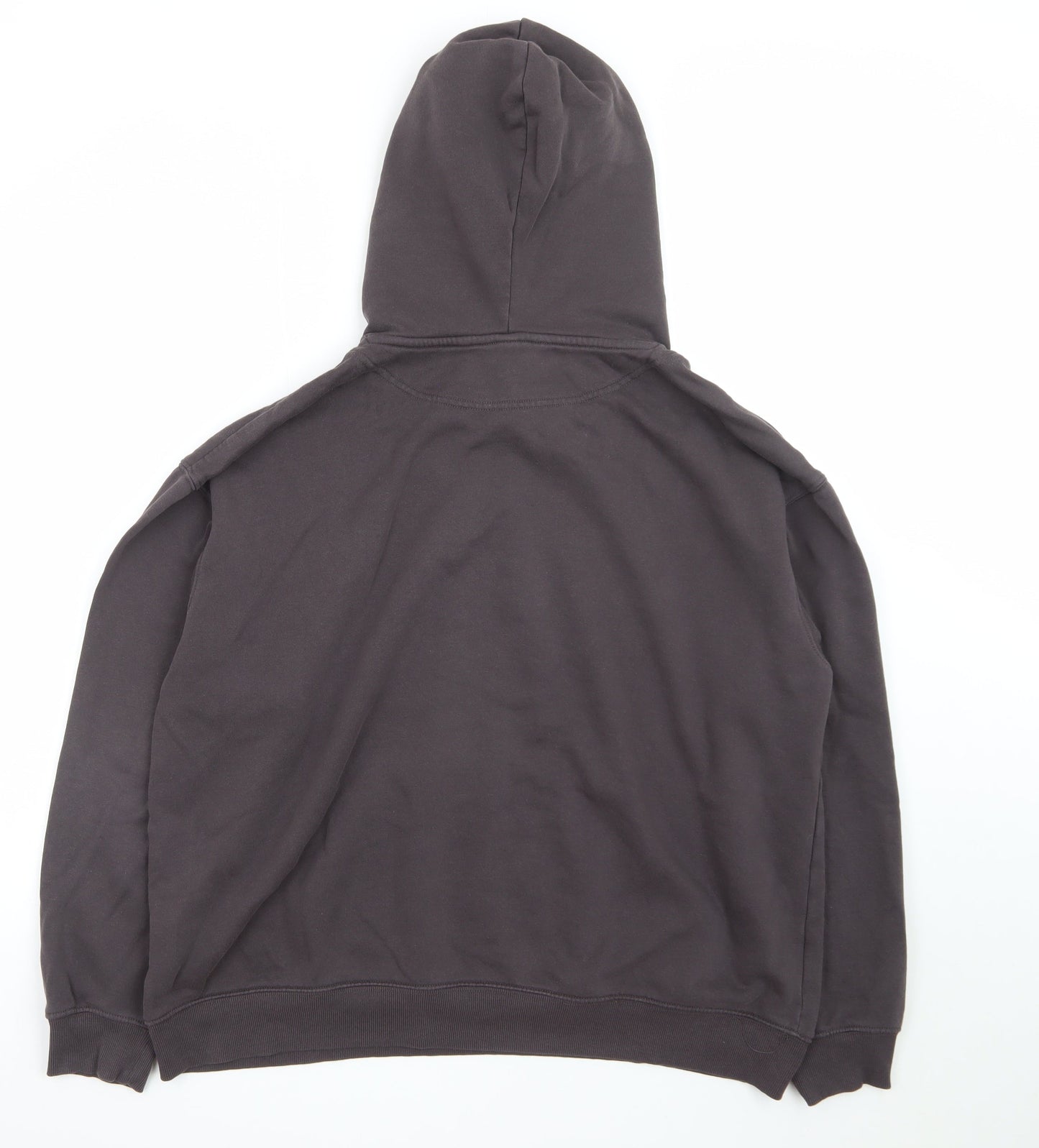 H&M Men’s Black Pullover Hoodie Cotton Blend Size L Casual Comfort