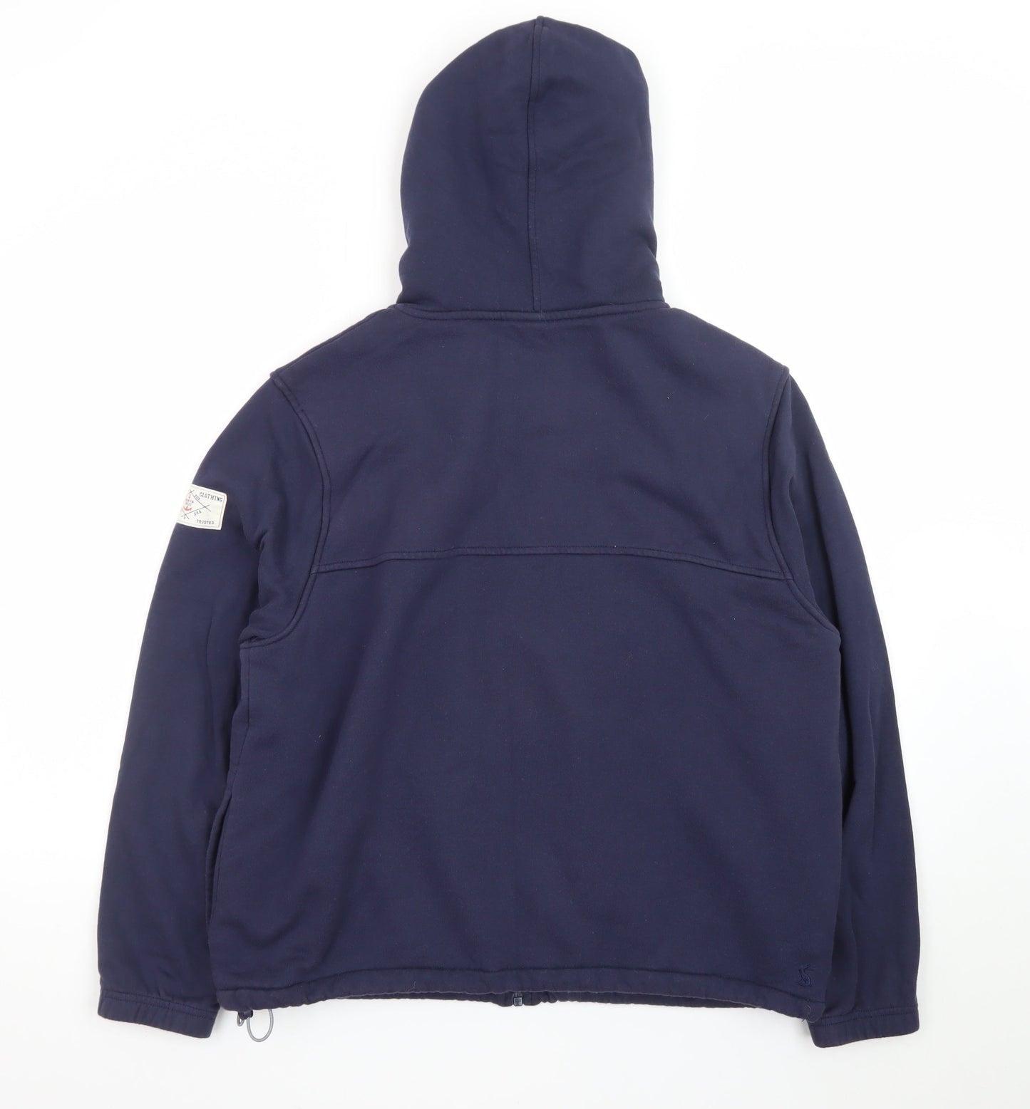 Joules Mens Blue Full Zip Hoodie Lined Cotton Hoodie Size L