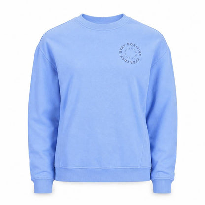 John Lewis Teens Blue Cotton Pullover Sweatshirt Size 12 Stay Positive