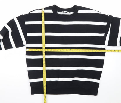 Marks and Spencer Womens Black White Striped Pullover Sweatshirt S