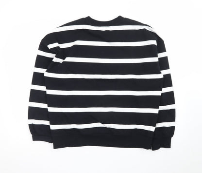 Marks and Spencer Womens Black White Striped Pullover Sweatshirt S