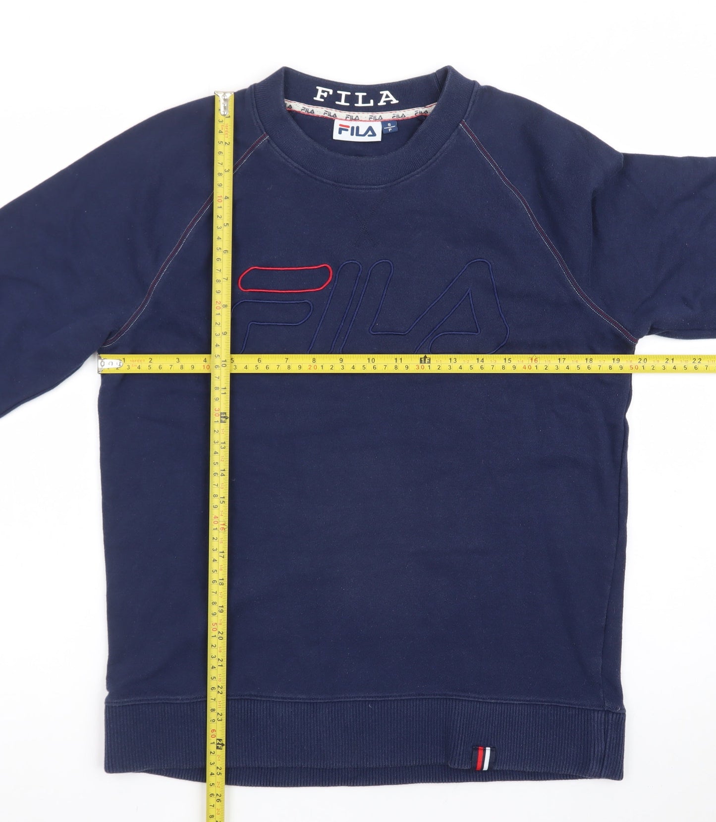Fila Men's Navy Blue Crew Neck Sweatshirt Size S Cotton Blend