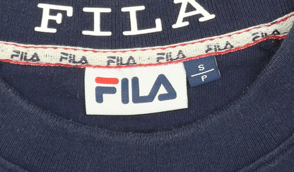 Fila Men's Navy Blue Crew Neck Sweatshirt Size S Cotton Blend