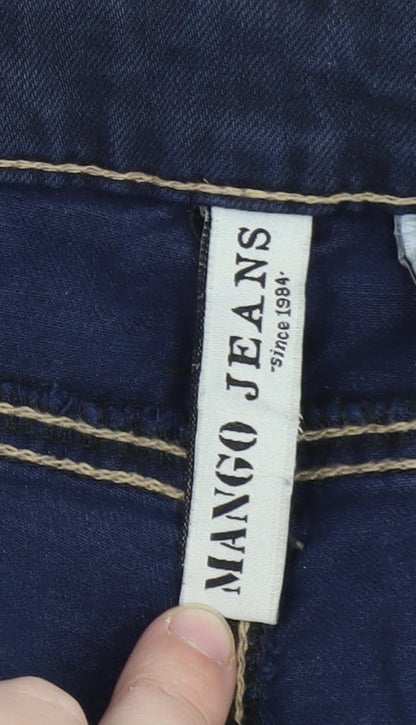 Mango Womens Blue Straight Leg Stretch Denim Jeans Size 12