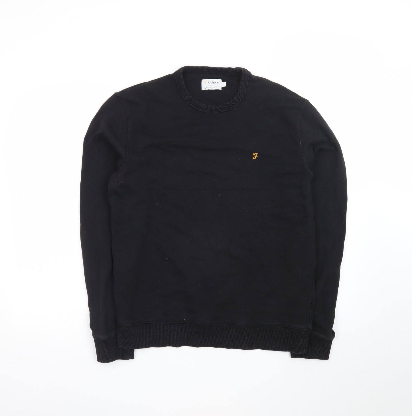 Farah Men's Black L Pullover Cotton Crew Neck Sweatshirt