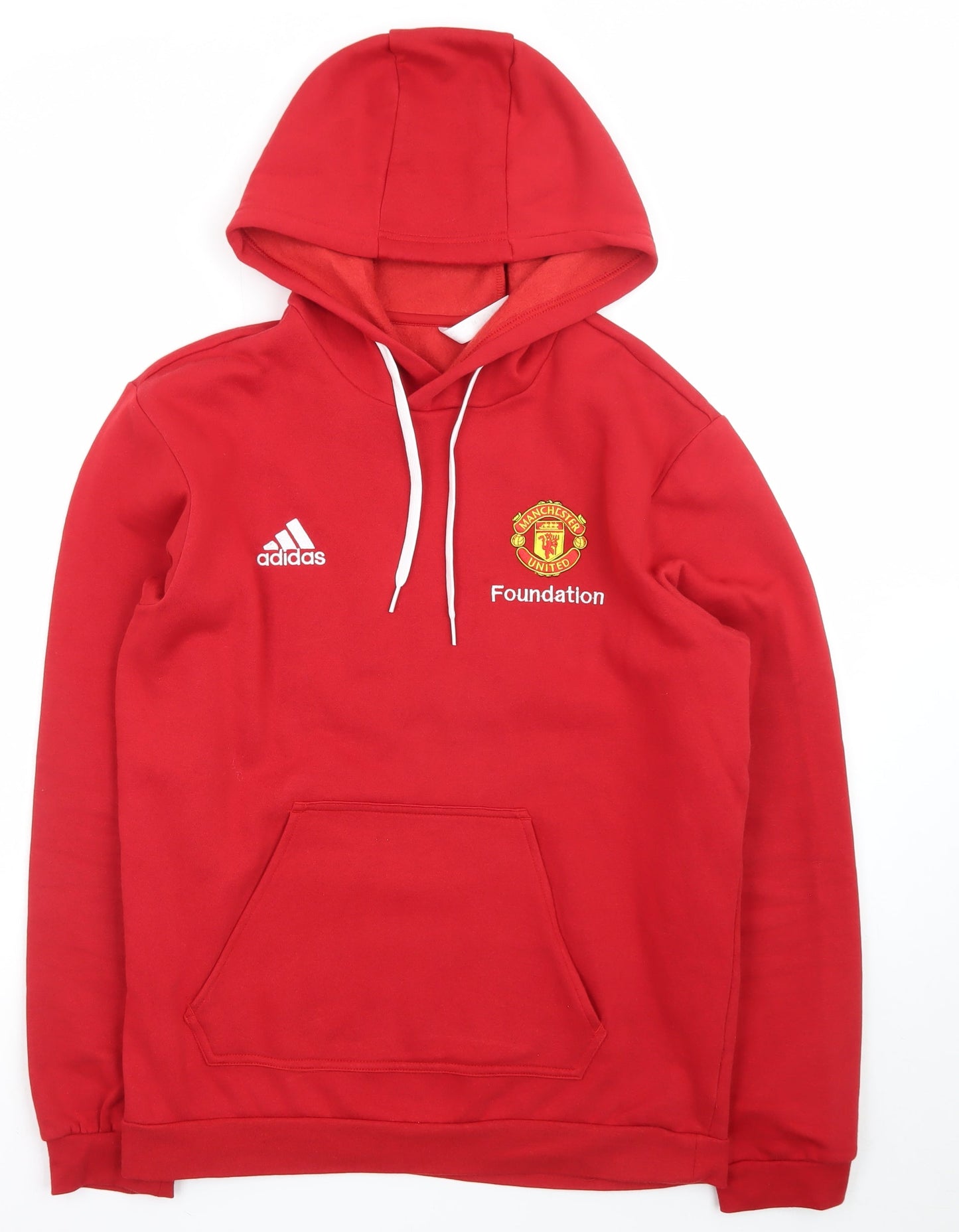 Adidas Mens Red Pullover Hoodie Manchester United Foundation M