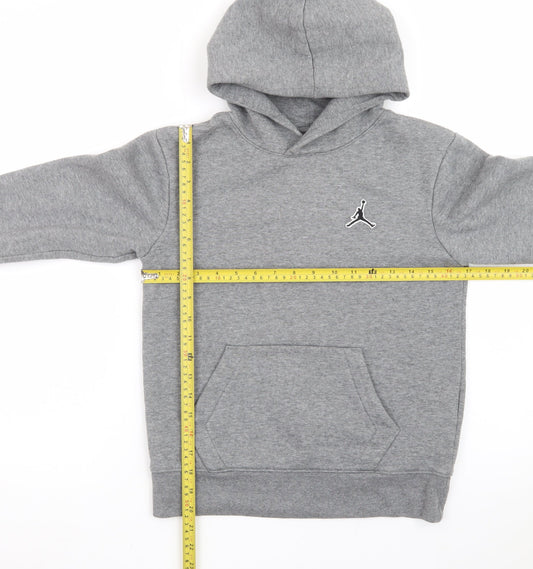 Jordan Boys Grey Hoodie Medium 10-12 Years Pullover Fleece Sweatshirt
