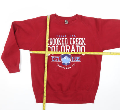 Ouray Sportswear Men's Red Pullover Crew Neck Graphic Sweatshirt S