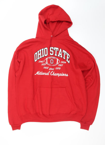 Jerzees Men’s Red Ohio State Pullover Hoodie XL Sports Fleece