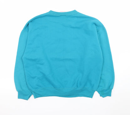 Lady Footlocker Women's Blue Floral Pullover Sweatshirt Size S