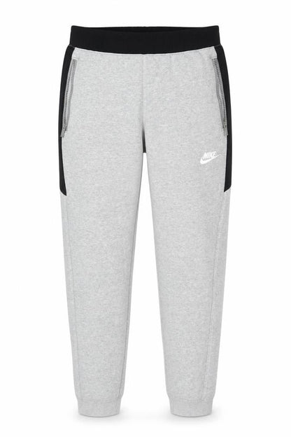 Nike Men's Grey Jogger Trousers M Regular Fit Fleece Zip Pockets