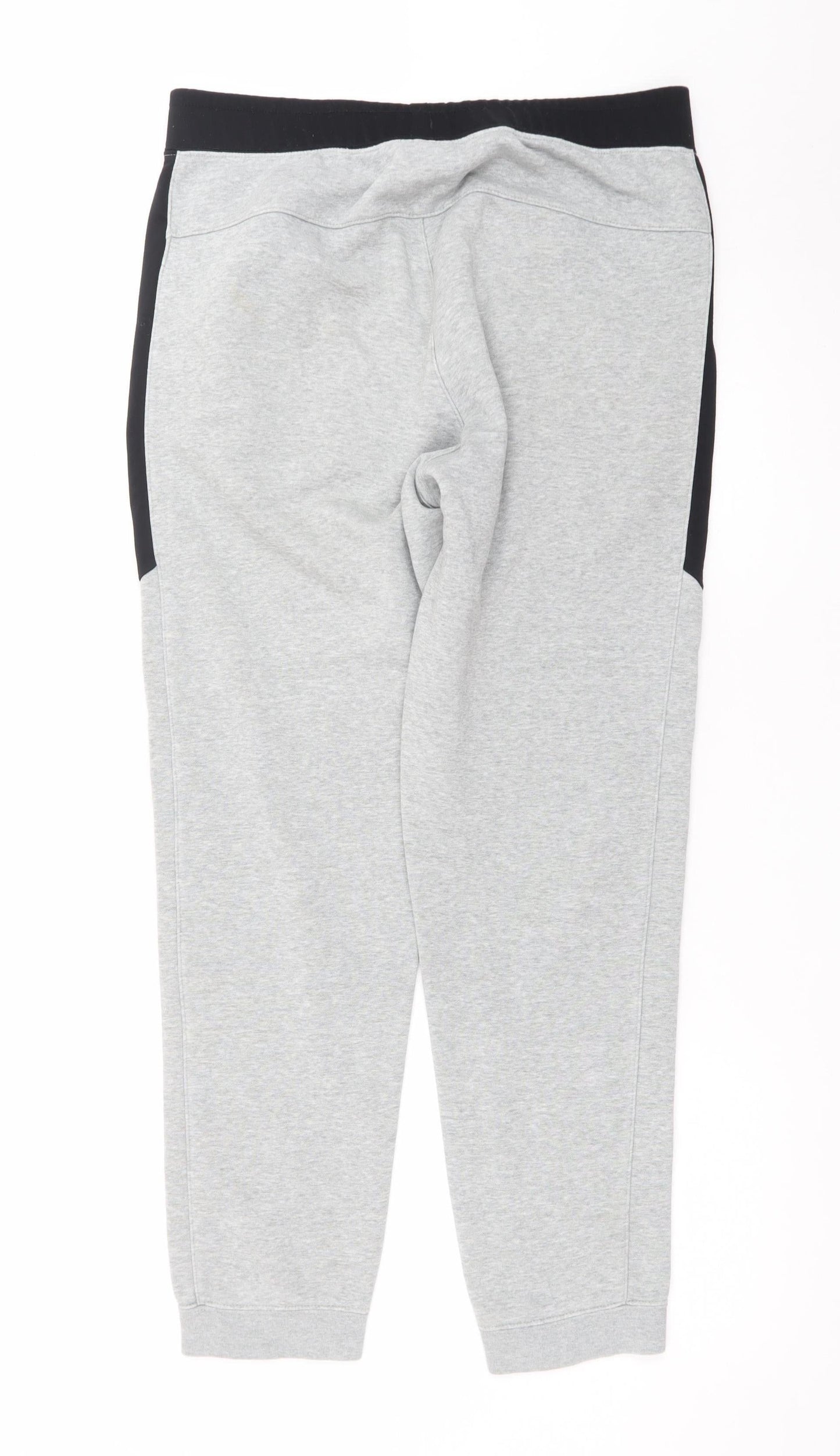 Nike Men's Grey Jogger Trousers M Regular Fit Fleece Zip Pockets