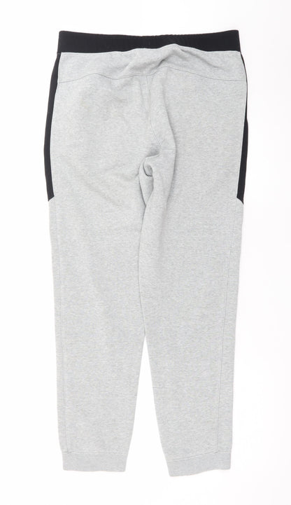 Nike Men's Grey Jogger Trousers M Regular Fit Fleece Zip Pockets