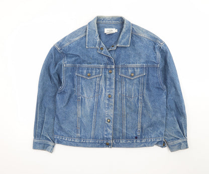 Calvin Mens Blue Denim Button Jacket L Classic 42in Vintage Style