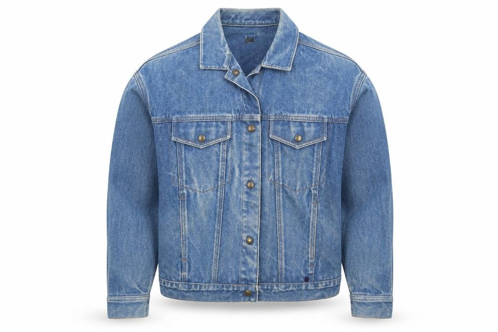 Calvin Mens Blue Denim Button Jacket L Classic 42in Vintage Style