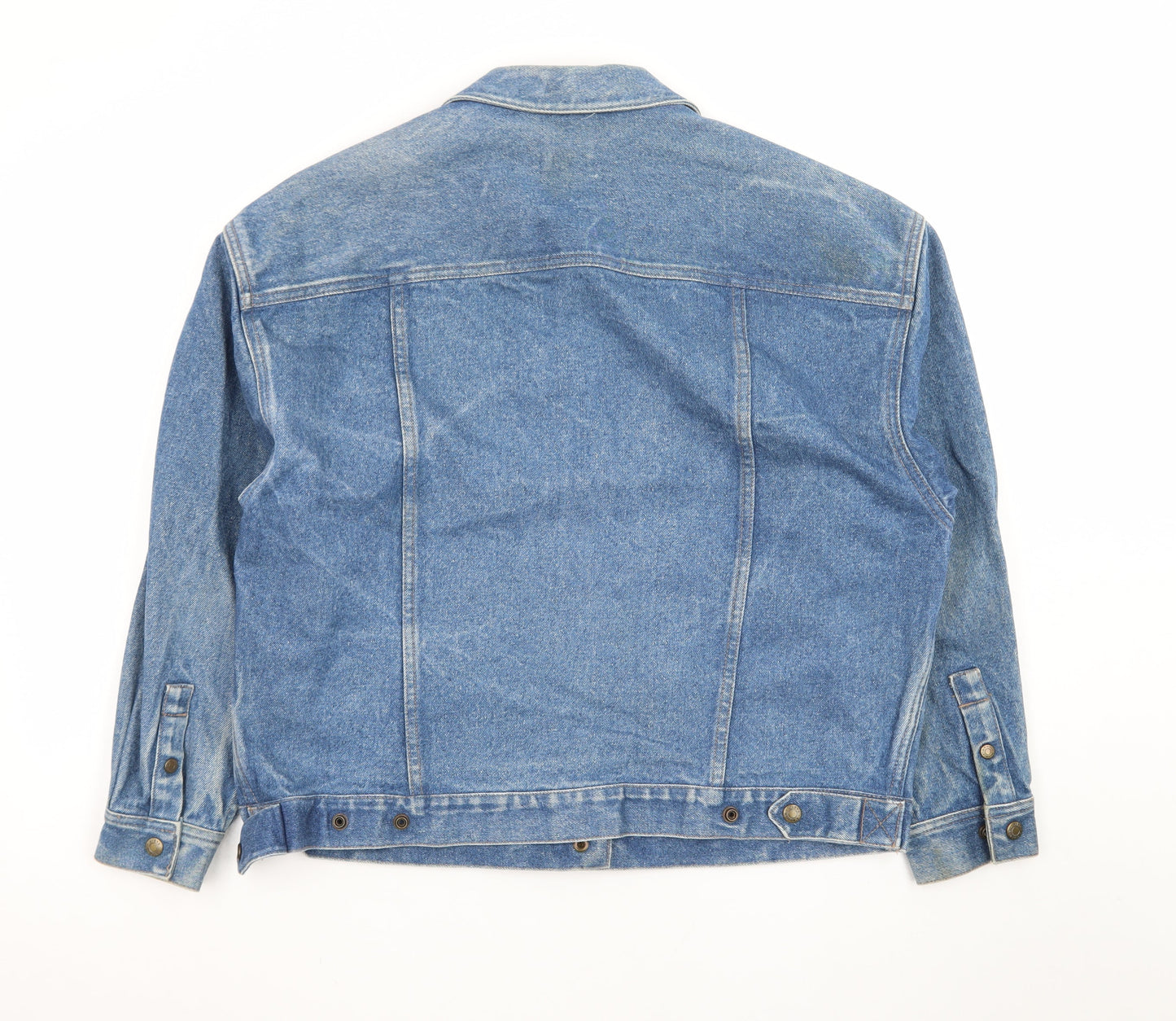 Calvin Mens Blue Denim Button Jacket L Classic 42in Vintage Style