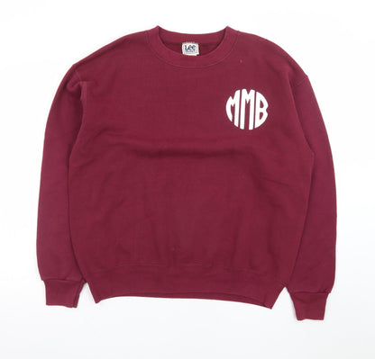 Lee Sport Men's Burgundy Crew Neck Sweatshirt Size L Cotton Blend