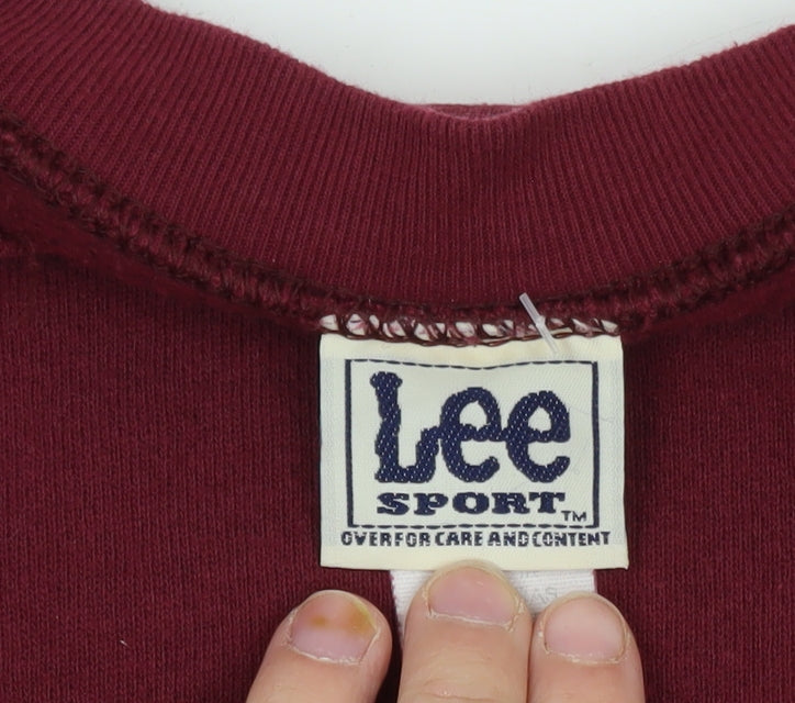 Lee Sport Men's Burgundy Crew Neck Sweatshirt Size L Cotton Blend