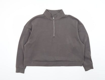 Marks and Spencer Mens Grey 1/2 Zip High Neck Sweatshirt L
