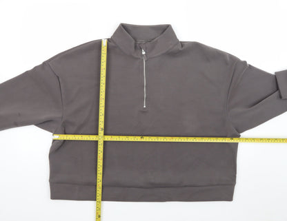 Marks and Spencer Mens Grey 1/2 Zip High Neck Sweatshirt L