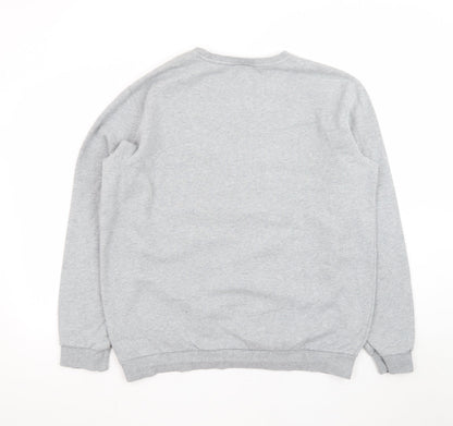 Ellesse Men’s Grey XL Pullover Sweatshirt Crew Neck Logo Fleece