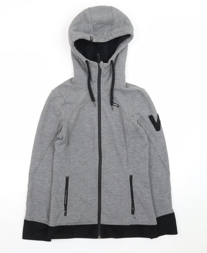 Wedze Men's Grey Full Zip Hoodie XS Winter Fleece