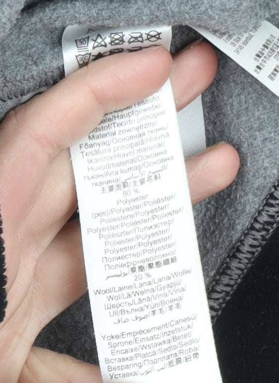 Wedze Men's Grey Full Zip Hoodie XS Winter Fleece