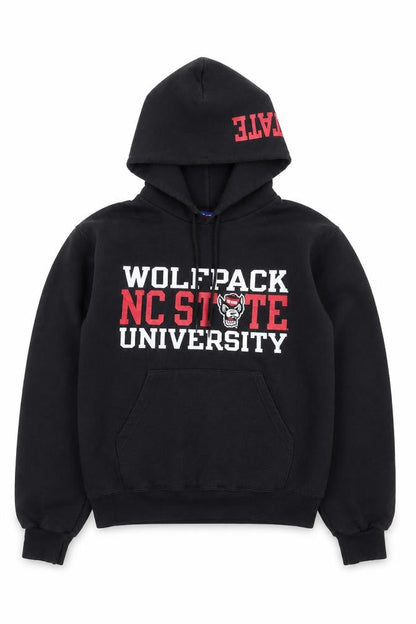 Champion Mens Black Small Pullover Hoodie NC State University Graphic