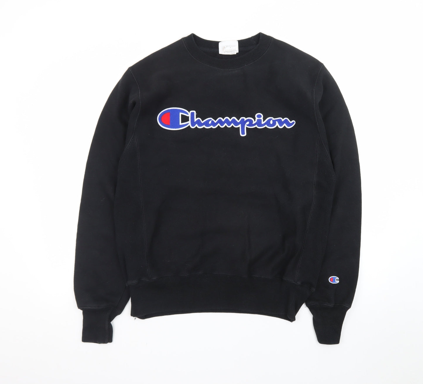 Champion Men's Black Small Reverse Weave Logo Sweatshirt